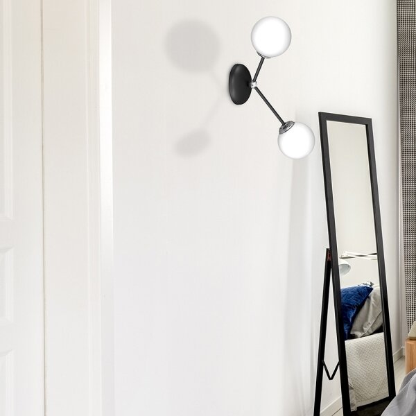 Applique JOY 2xE14/40W/230V nero/cromo lucido