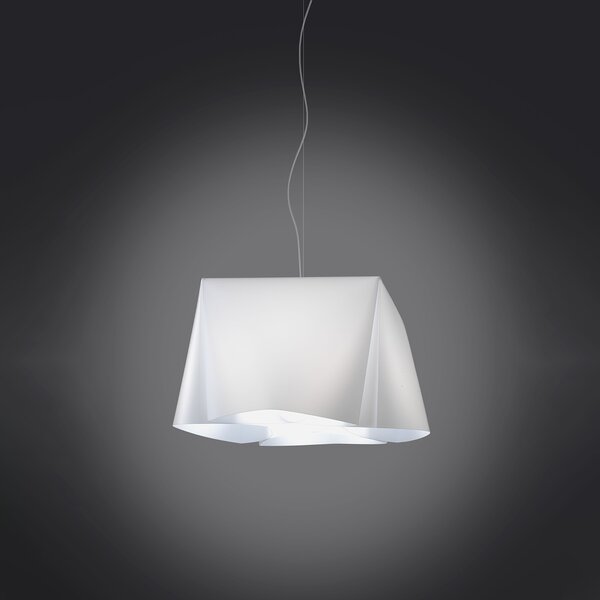 Sospensione Moderna Wanda Polilux ® Bianco E Metallo Cromo 1 Luce E27
