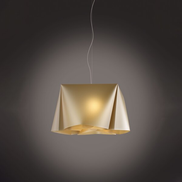 Sospensione Moderna Wanda Polilux ® New Gold E Metallo Cromo 1 Luce E27 D45Cm