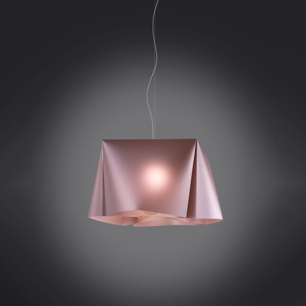 Sospensione Moderna Wanda Polilux ® Pink Metal E Metallo Cromo 1 Luce E27 D45Cm