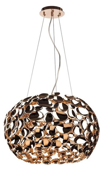 Open Design OR80186 - Lampadario sospeso a cavo CARERA 6xG9/7W/230V diametro 55 cm oro rosa