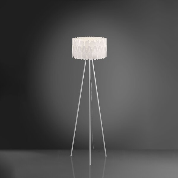 Piantana Moderna Amanda Polilux ® Bianco E Metallo 1 Luce E27