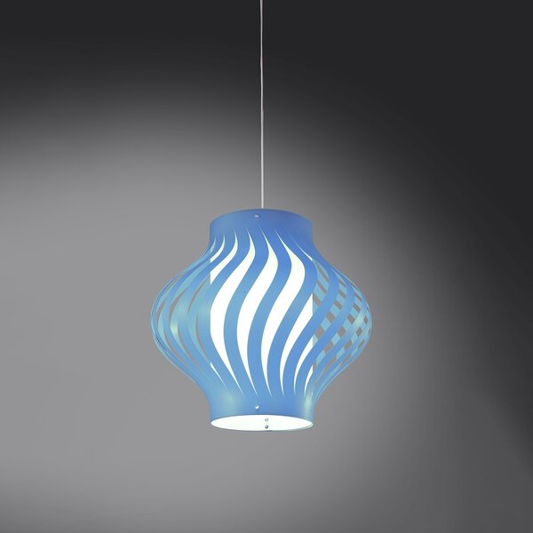 Sospensione Moderna Larga Helios Polilux ® Blu Pastello 1 Luce E27