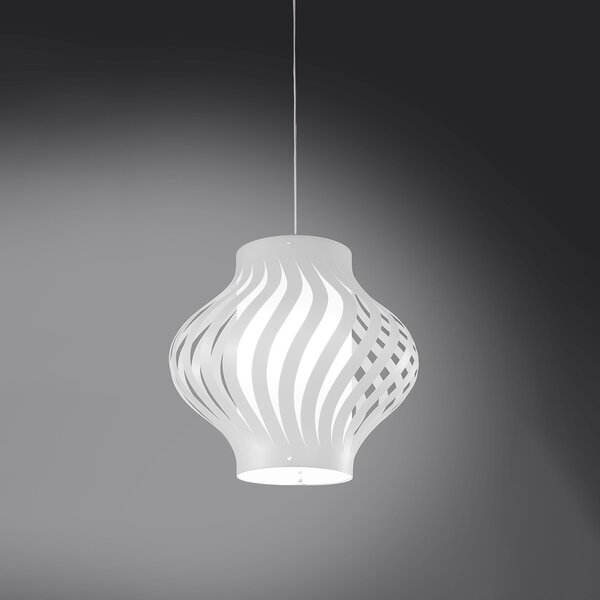 Sospensione Moderna Larga Helios Polilux ® Bianco 1 Luce E27