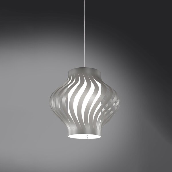 Sospensione Moderna Larga Helios Polilux ® Argento 1 Luce E27