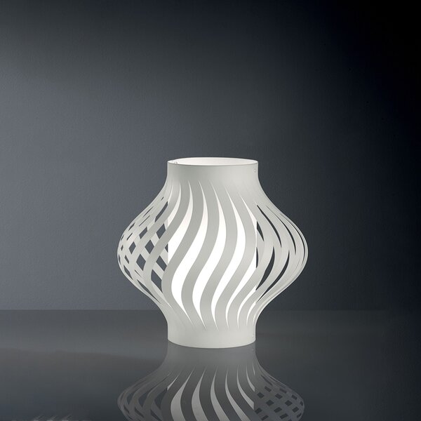 Lampada Da Scrivania-Ufficio Moderna Helios Polilux ® Bianco 1 Luce E27 H39Cm