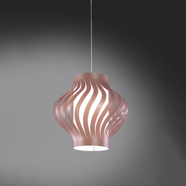 Sospensione Moderna Larga Helios Polilux ® Pink Metal 1 Luce E27
