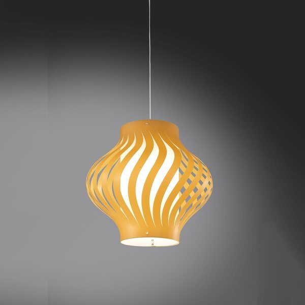 Sospensione Moderna Helios Larga Polilux ® Ocra Pastello 1 Luce E27