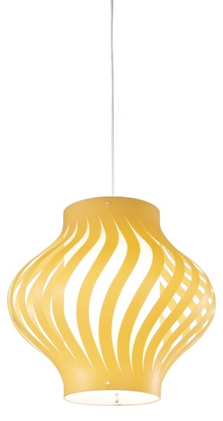 Sospensione Moderna Helios Larga Polilux ® Ocra Pastello 1 Luce E27