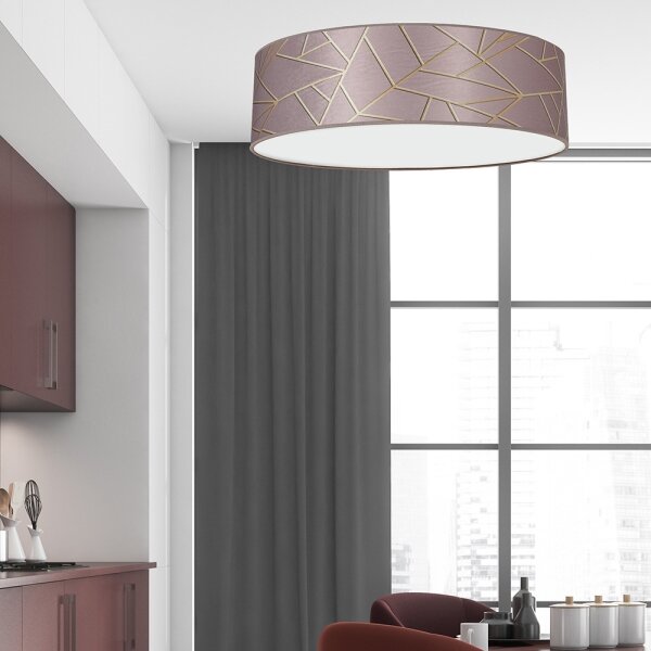 Plafoniera ZIGGY 3xE27/60W/230V rosa/oro
