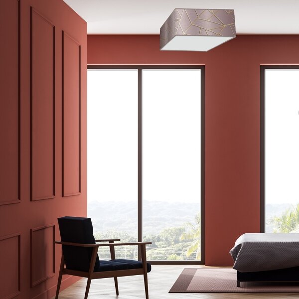 Plafoniera ZIGGY 3xE27/60W/230V rosa/oro