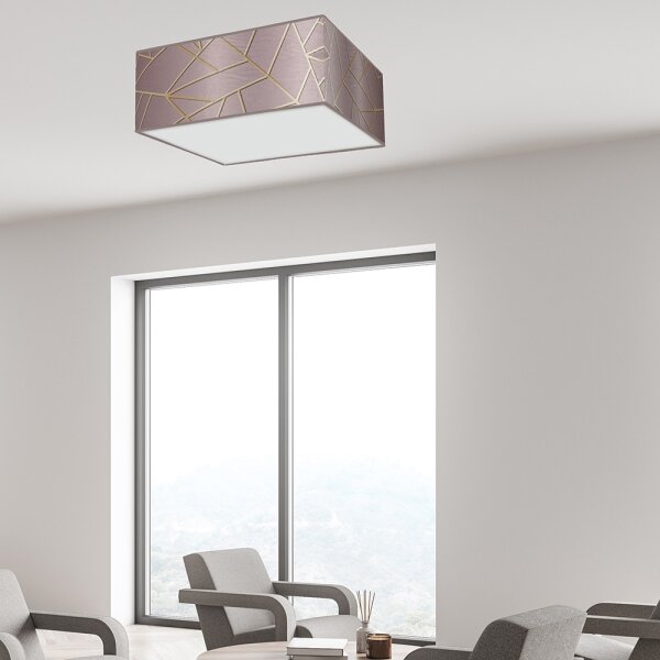 Plafoniera ZIGGY 3xE27/60W/230V rosa/oro