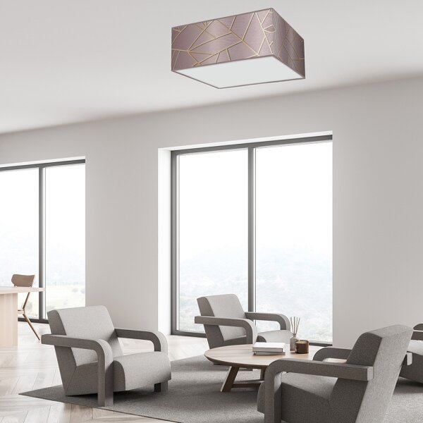 Plafoniera ZIGGY 3xE27/60W/230V rosa/oro