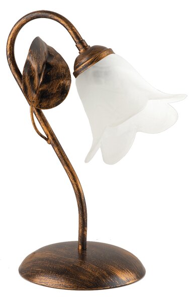 Lampada da Tavolo Limone 1 Luce Marrone e Bianco LuceArt Classic