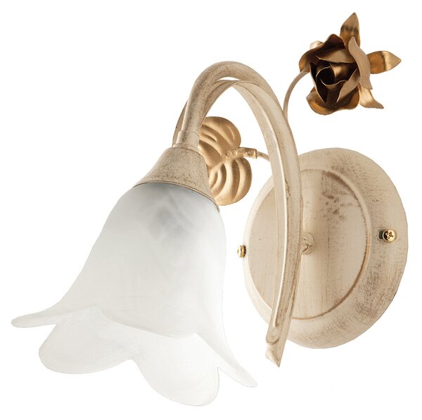 Applique Arte Povera Cestino 1 Luce Avorio e Bianco LuceArt Classic