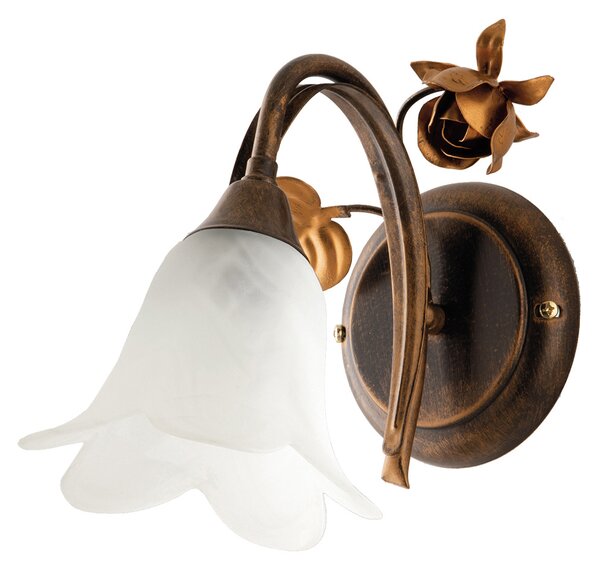 Applique Arte Povera Cestino 1 Luce Marrone e Bianco LuceArt Classic