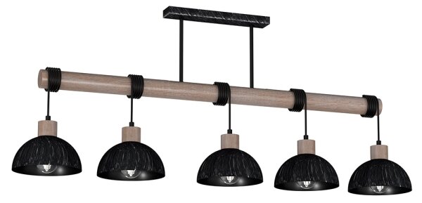 Lampadario a sospensione con filo ERIK 5xE27/60W/230V marrone/nero