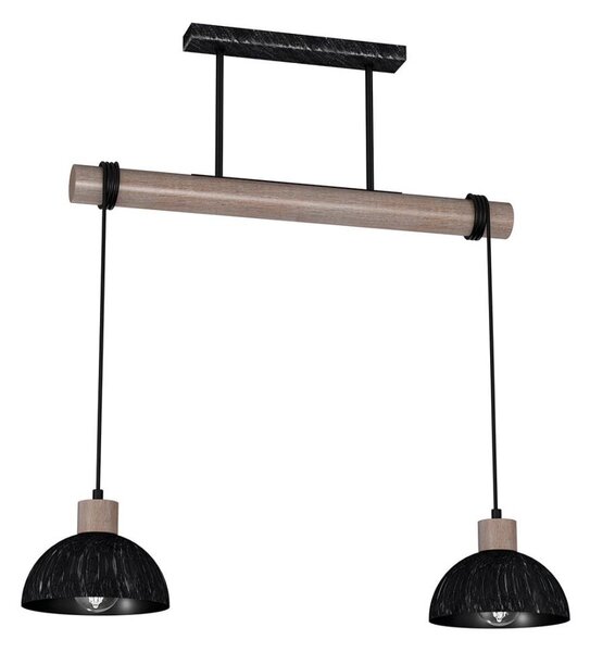 Lampadario su corda ERIK 2xE27/60W/230V Marrone nero
