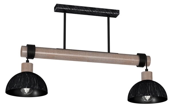 Lampadario su corda ERIK 2xE27/60W/230V Marrone nero