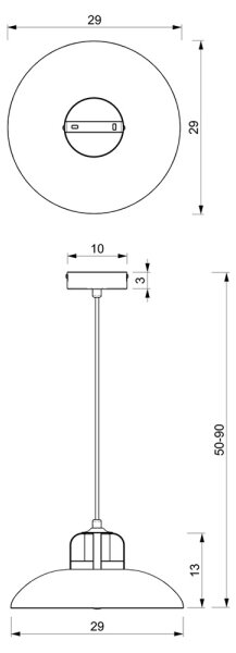 Lampadario su filo FELIX 1xE27/60W/230V bianco