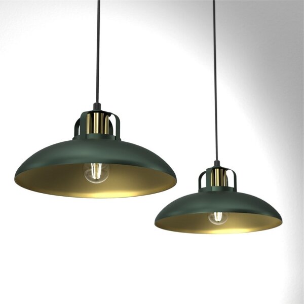 Lampadario su filo FELIX 2xE27/60W/230V verde