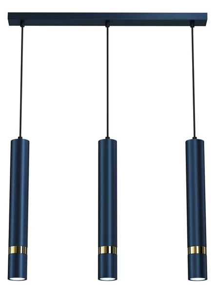 Lampadario a sospensione con cavo JOKER 3xGU10/25W/230V blu/oro