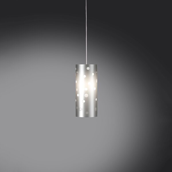 Sospensione Moderna Pois Polilux ® Argento Materie Plastiche Bianco 1 Luce E27