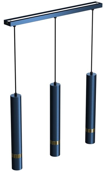 Lampadario a sospensione con cavo JOKER 3xGU10/25W/230V blu/oro