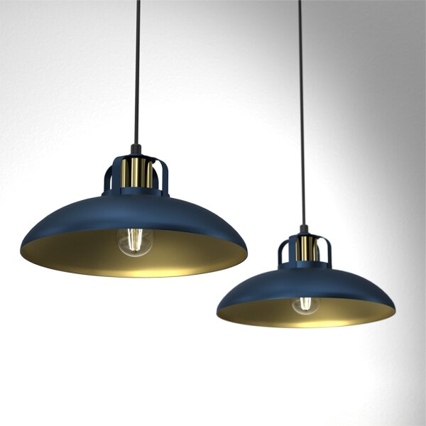 Lampadario su corda FELIX 2xE27/60W/230V blu