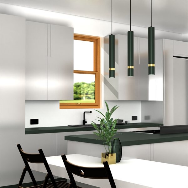 Brilagi - Lampadario a sospensione con filo POKER 3xGU10/25W/230V verde