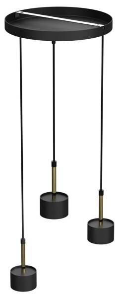 Lampadario su corda ARENA 3xGX53/11W/230V nero/oro