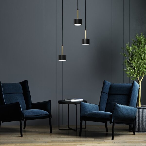 Lampadario su corda ARENA 3xGX53/11W/230V nero/oro