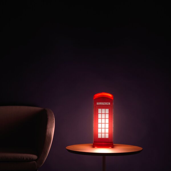 Lampada Da Scrivania-Ufficio Moderna Red Phone Box Polilux ® Rosso 1 Luce E14