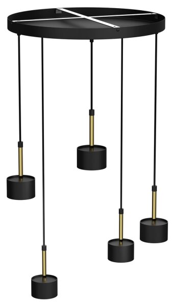 Lampadario su corda ARENA 5xGX53/11W/230V nero/oro