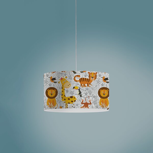 Sospensione Moderna Decokids Polilux ® Grafica Savana 1 Luce E27