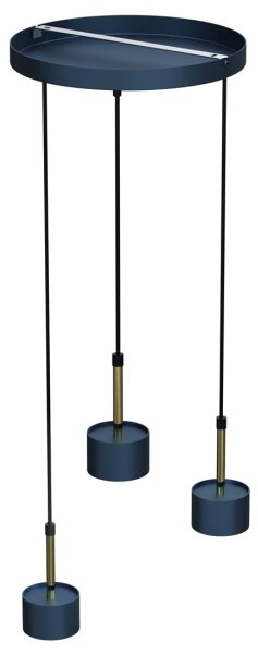 Lampadario su corda ARENA 3xGX53/11W/230V blu/dorato