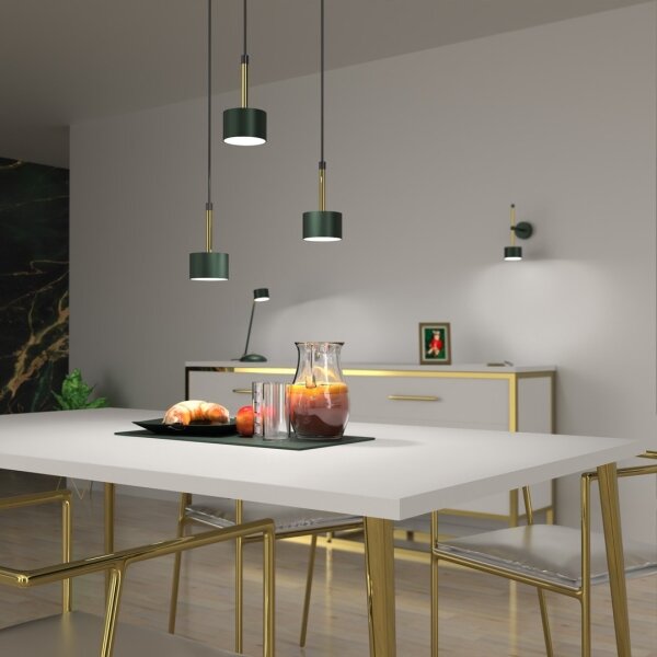 Lampadario su corda ARENA 3xGX53/11W/230V verde/oro