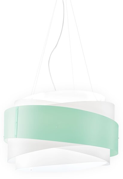 Sospensione Moderna Bea Polilux ® Verde Pastello Metallo Cromo 1 Luce E27 D60Cm