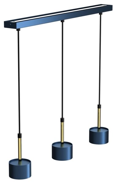 Lampadario su corda ARENA 3xGX53/11W/230V blu/dorato