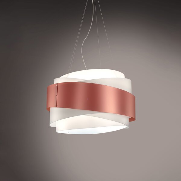 Sospensione Moderna Bea Polilux ® Rame E Metallo Cromo 1 Luce E27 D60Cm