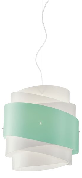 Sospensione Moderna Bea Polilux ® Verde Pastello Metallo Cromo 1 Luce E27 D40Cm