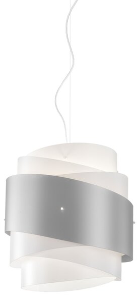 Sospensione Moderna Bea Polilux ® Argento E Metallo Cromo 1 Luce E27 D40Cm
