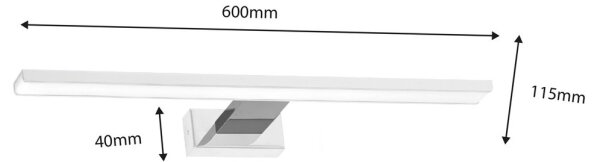 Illuminazione a LED per specchio da bagno SHINE LED/13,8W/230V 60 cm IP44 bianco/cromo