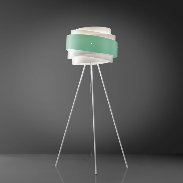 Piantana Moderna 3 Piedi Bea Polilux ® Verde Pastello E Metallo 1 Luce E27