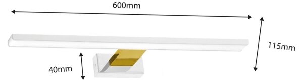 LED Illuminazione per specchio da bagno SHINE LED/13,8W/230V 60 cm IP44 bianco/oro