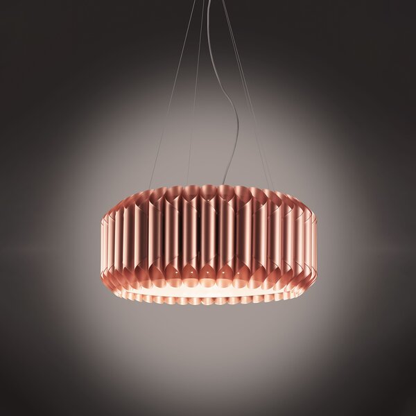 Sospensione Moderna Louise Polilux ® Rame E Metallo Cromo 1 Luce E27 D60Cm
