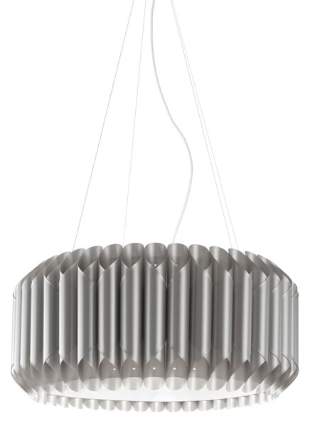 Sospensione Moderna Louise Polilux ® Argento E Metallo Cromo 1 Luce E27 D60Cm