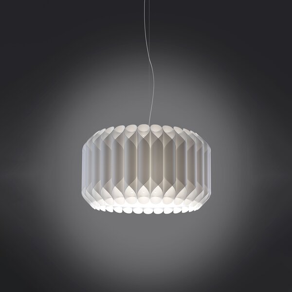Sospensione Moderna Louise Polilux ® Bianco E Metallo Cromo 1 Luce E27