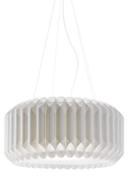 Sospensione Moderna Louise Polilux ® Bianco E Metallo Cromo 1 Luce E27 D60Cm