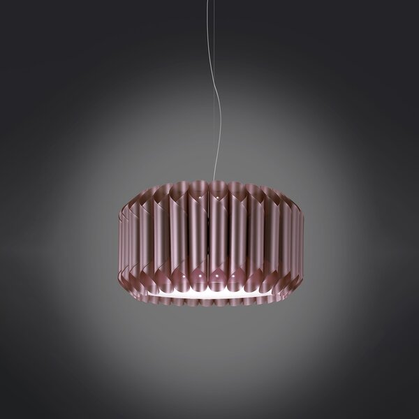Sospensione Moderna Louise Polilux ® Pink Metal E Metallo Cromo 1 Luce E27
